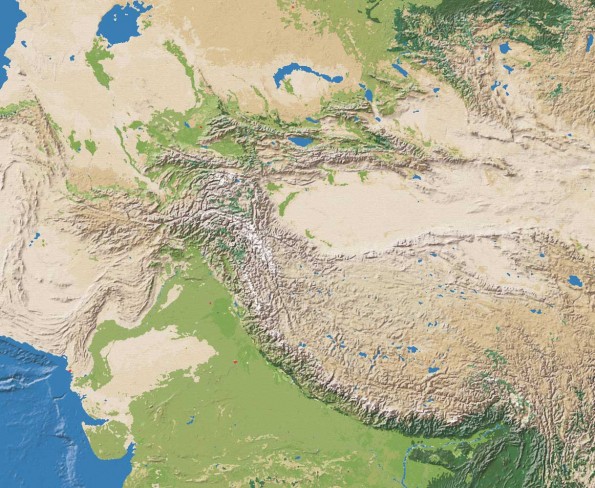 Central Asia Natural Color Map